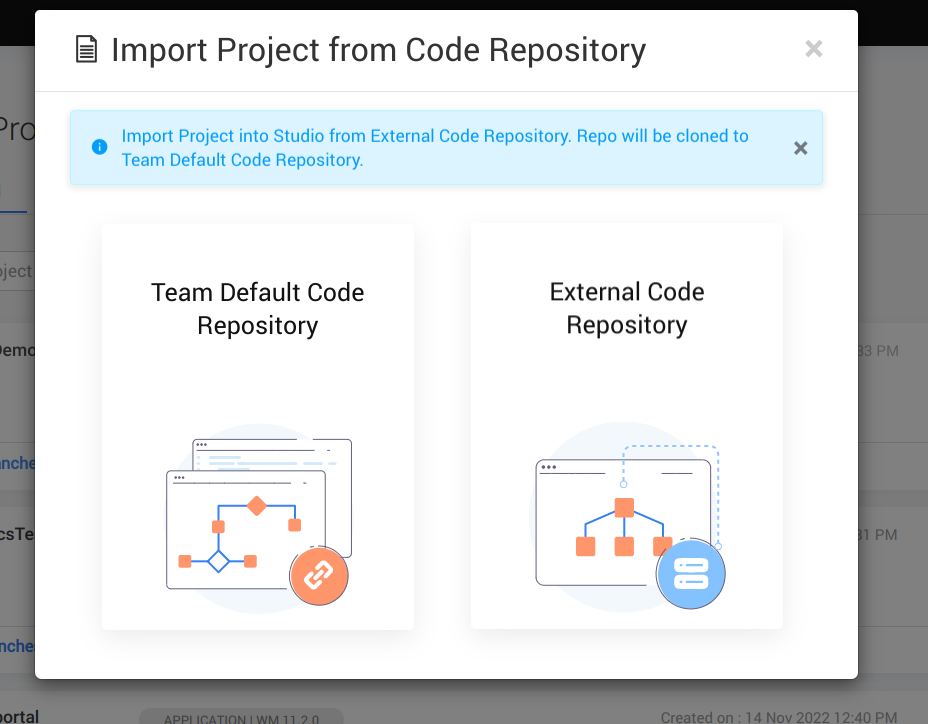 ways to import project from code repository