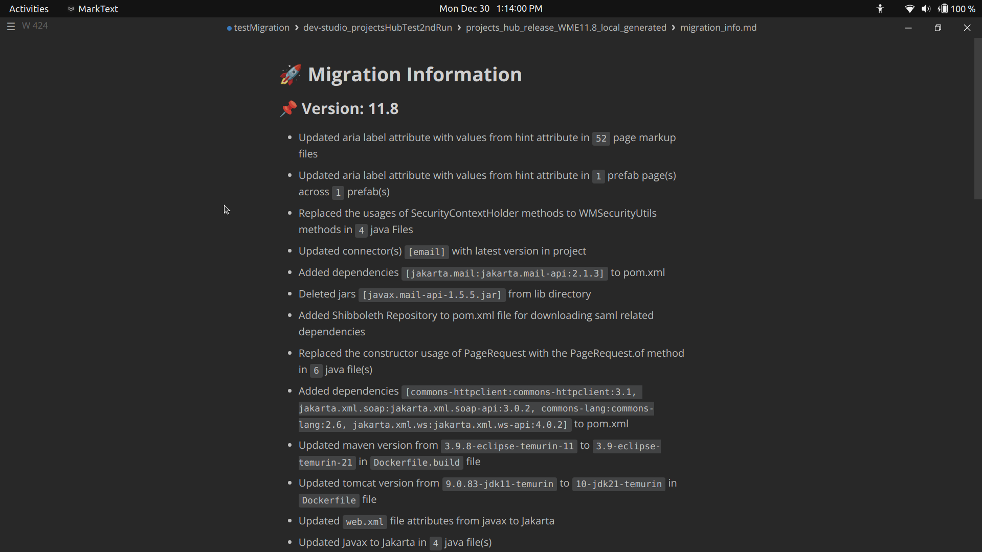 Migration Report