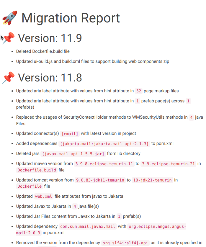 Sample Migration Report