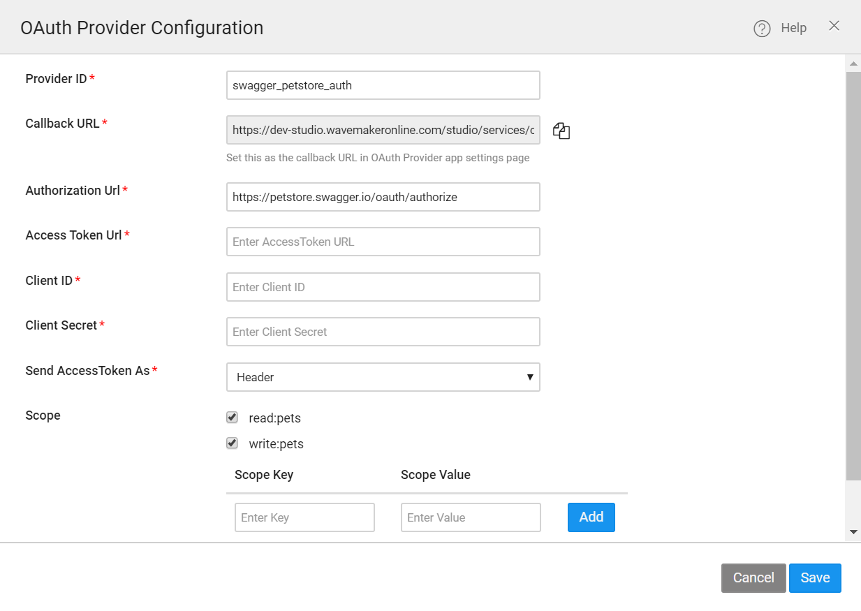 oauth config for swagger
