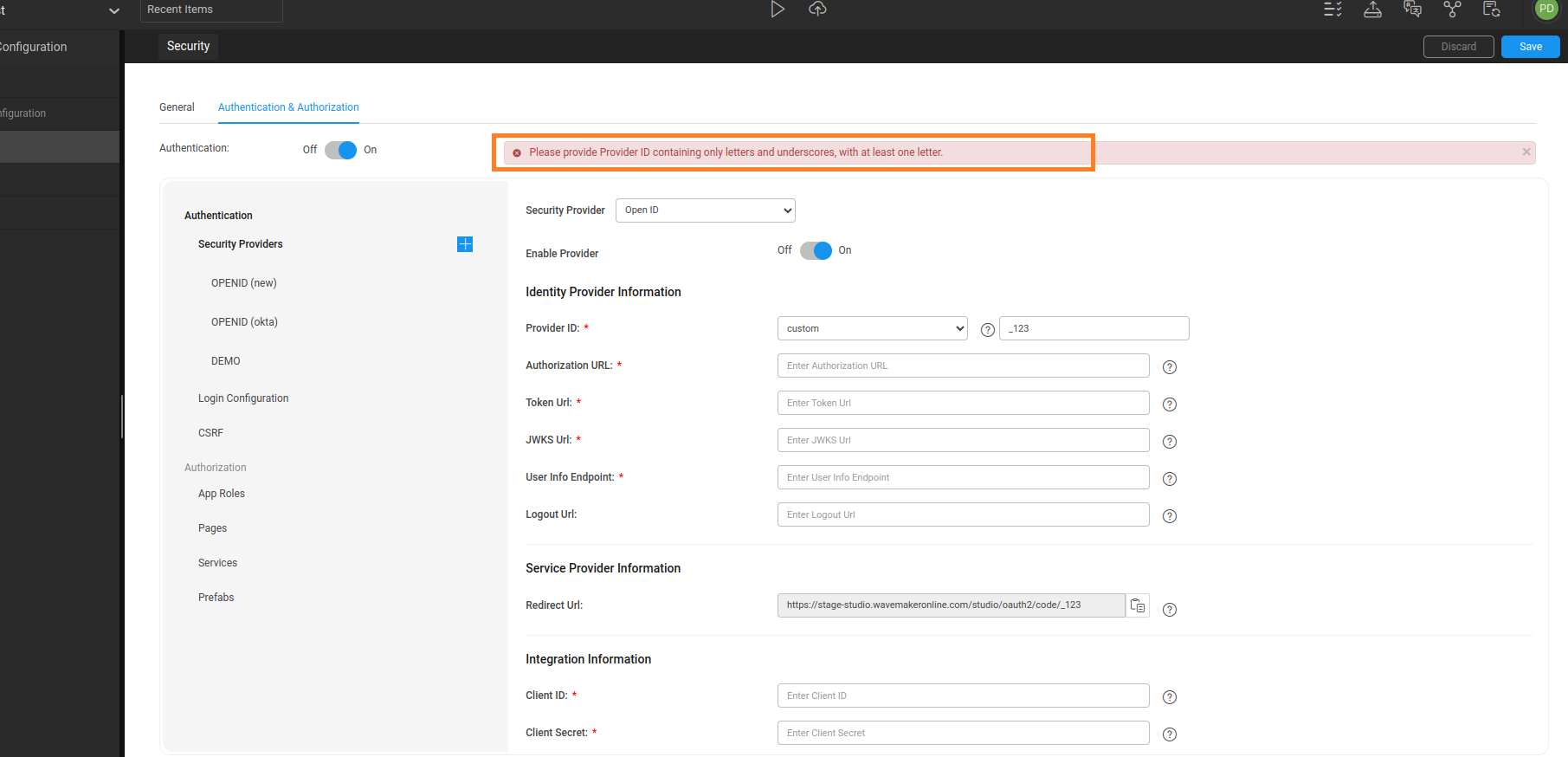 Security Provider Validation