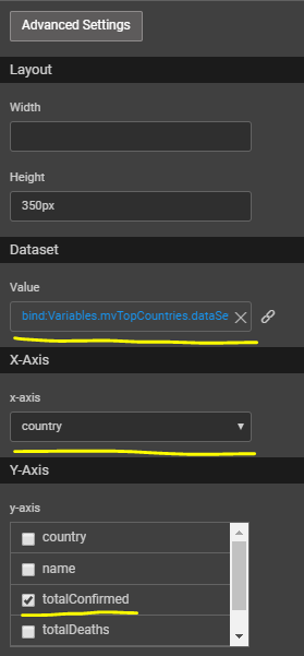 Bind values